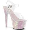Pleaser - ADORE708LG Sandale à bride à la cheville, Pole dance chaussures - Chaussures de pole dance - Rose/Transparent Product image